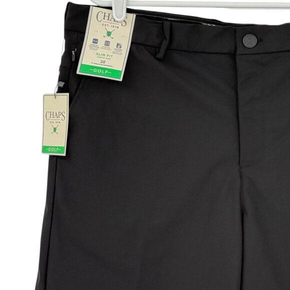 Chaps Golf Men's Slim Fit Black Onyx Stretch Shorts Size 38 Comfort Waistband NW - Picture 3 of 11